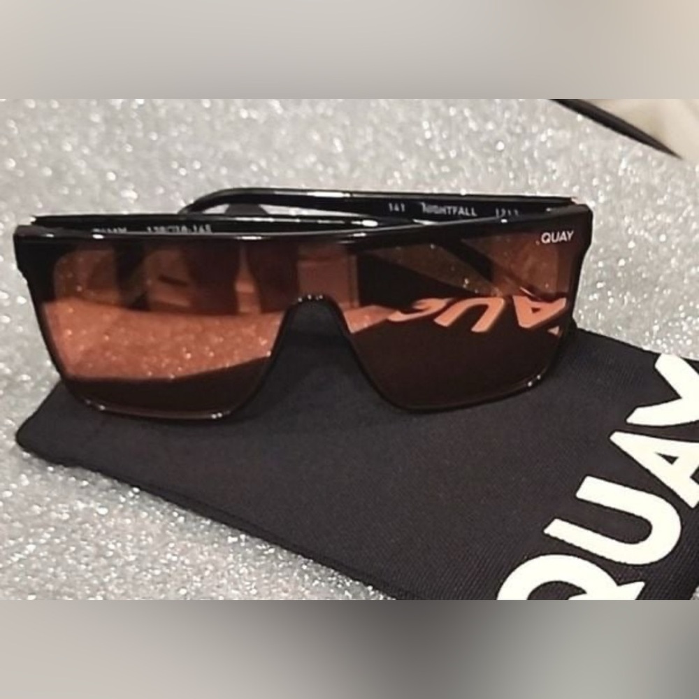 NEW!! Quay NIGHTFALL blk/brnpk Sunglasses Oversized